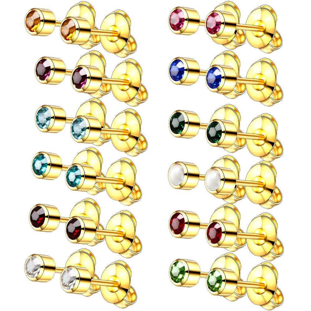 Anti-sensitive Rustproof Ear Piercing Earrings Stainless Steel Stud Earrings Ear Piercing Stud