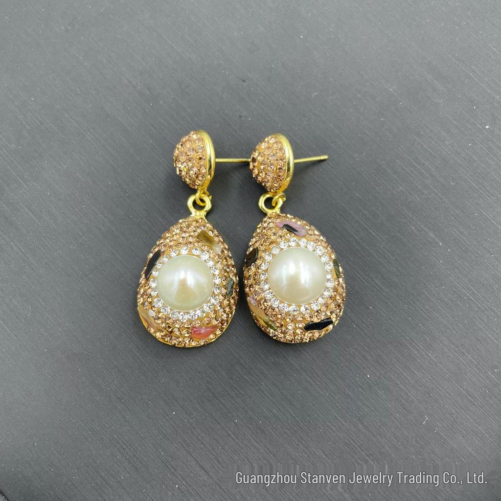 High-End Baroque Pearl & Tourmaline Sweater Chain Three-Piece Set with Natural Freshwater Pearls