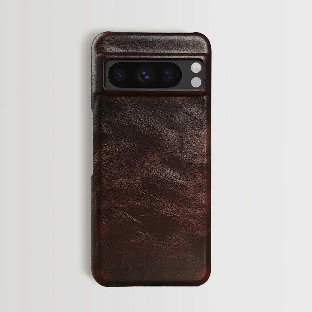 Premium Rindsleder Echtes Leder Hülle Für Google Pixel 8 Pro 7 6Pro 7A 6A 5A Handy Hülle Gehäuse Schutz Funda Rückseite Schale capa