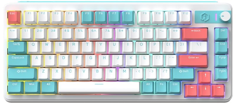 

IROK Li75 Gaming Connection 81 English Hot 4000mAh Up to 150 Hours of 1680 RGB Full 70 Million Clicks Keyboard, Wired/Wireless, 3-Wire Support, білий