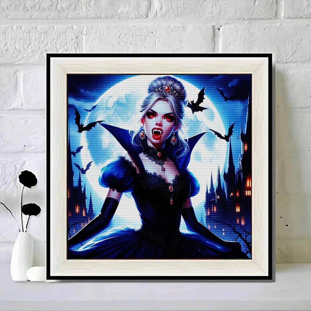 5D DIY Diamond Painting Decorative Vampire Princess Full Round Drill Scenery Diamond Embroidery Cross Stitch Kits Home Decor Gift