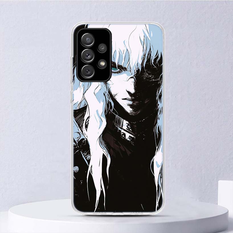 Black White G-Guts B-Berserks Soft Case For Samsung Galaxy A17 A16 A26 A36 A56 A15 A14 A13 A55 A54 A53 Phone Cover A25 A35 A24 A