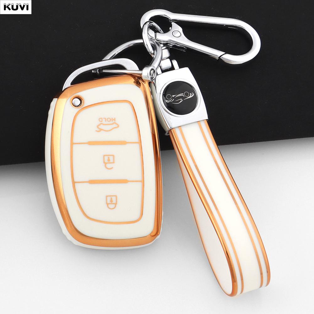 3 Buttons Tpu Car Smart Key Case Cover For Hyundai Tucson Santa Fe Rena Sonata Elantra Creta Ix35 Ix45 I10 I30 I40 Accessories