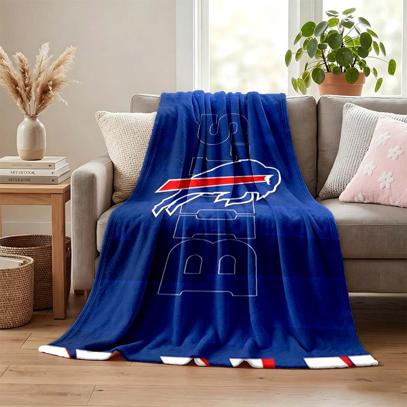Buffalo Bills blanket Flannel Blanket Soft Cozy Plush Throw for Sofa Bed Lightweight Home Decoration