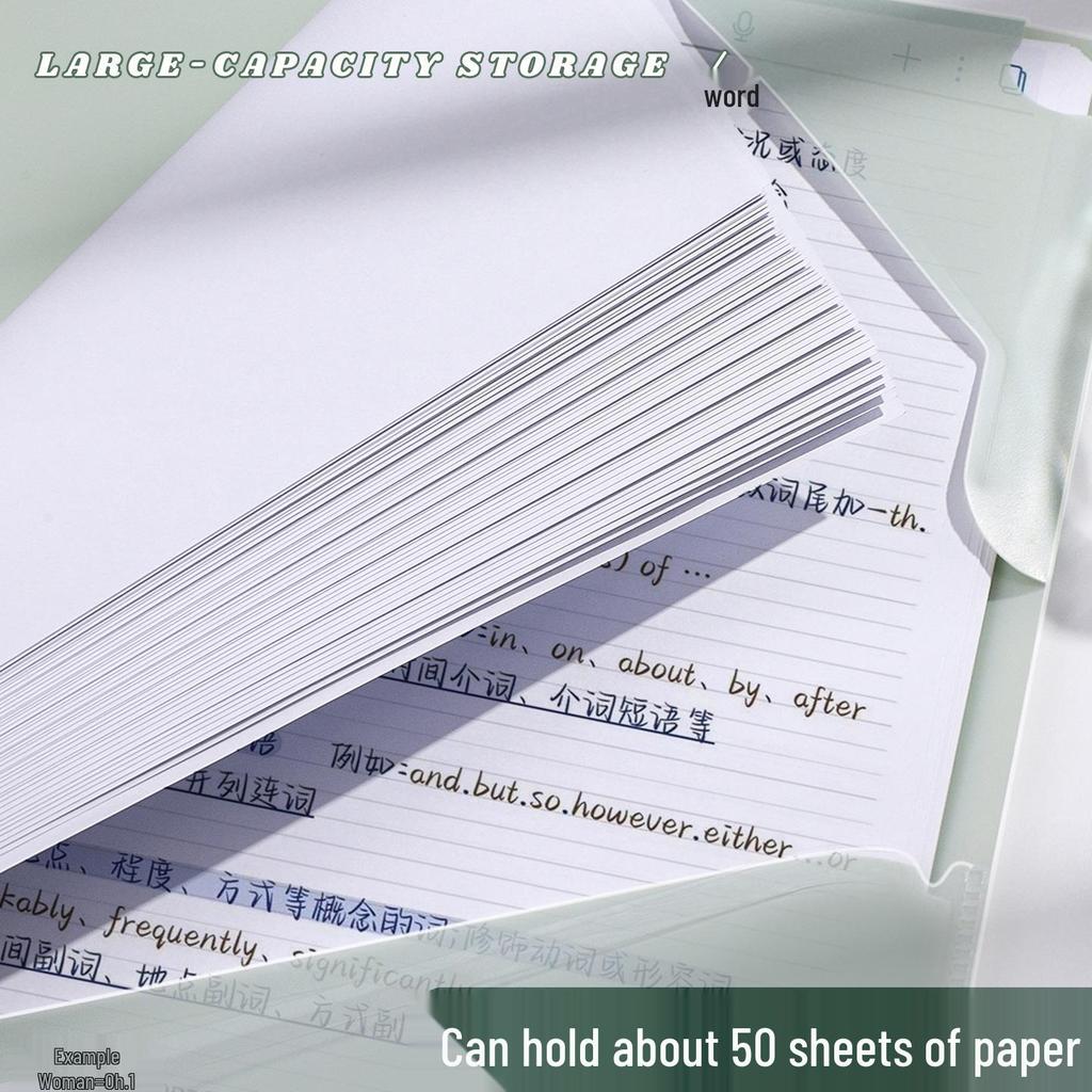 E3103 Transparent A3/A4 Folder & Loose-Leaf Paper Clip for Junior High School Students