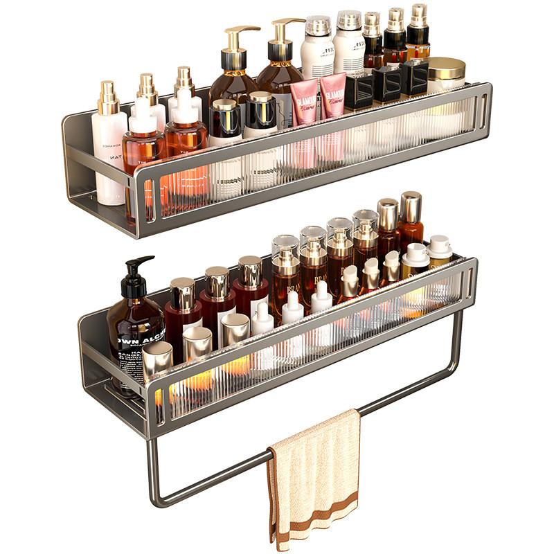 Space Aluminum Wall Mount Bathroom Shelf With Layer Storage For Toilet And Sink Area