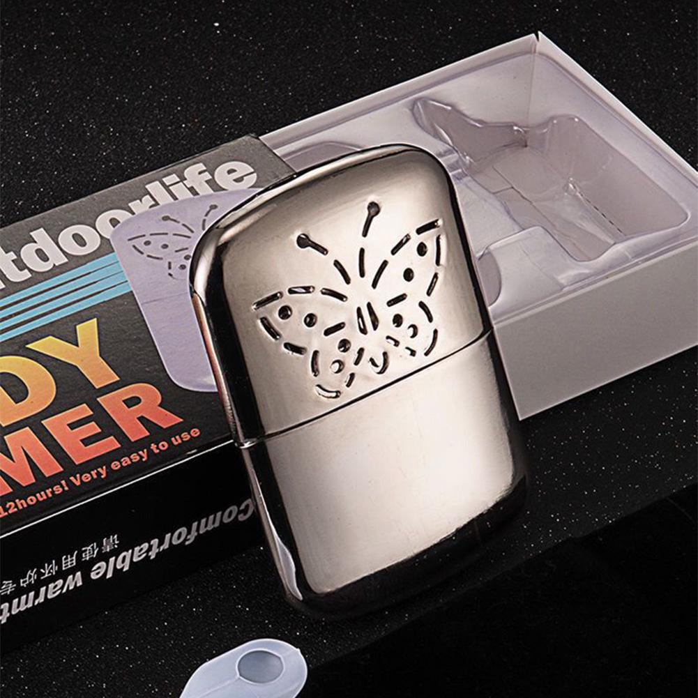 Zinc Alloy Portable Fuel Hand Warmer Reusable Pocket Hand Warmer Fuel Heater for Outdoor Sports Camping Hiking