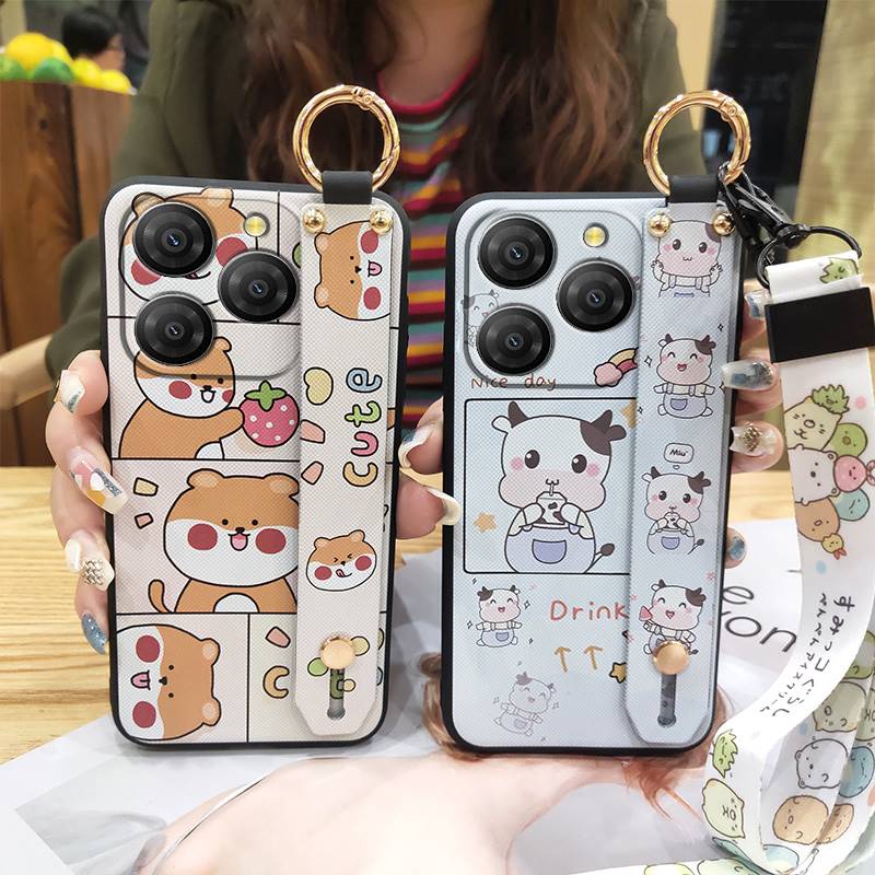 Wristband Silicone Phone Case For Blackview Shark9 5G Back Cover Cute Anti-knock Wrist Strap Lanyard Durable Anti-dust