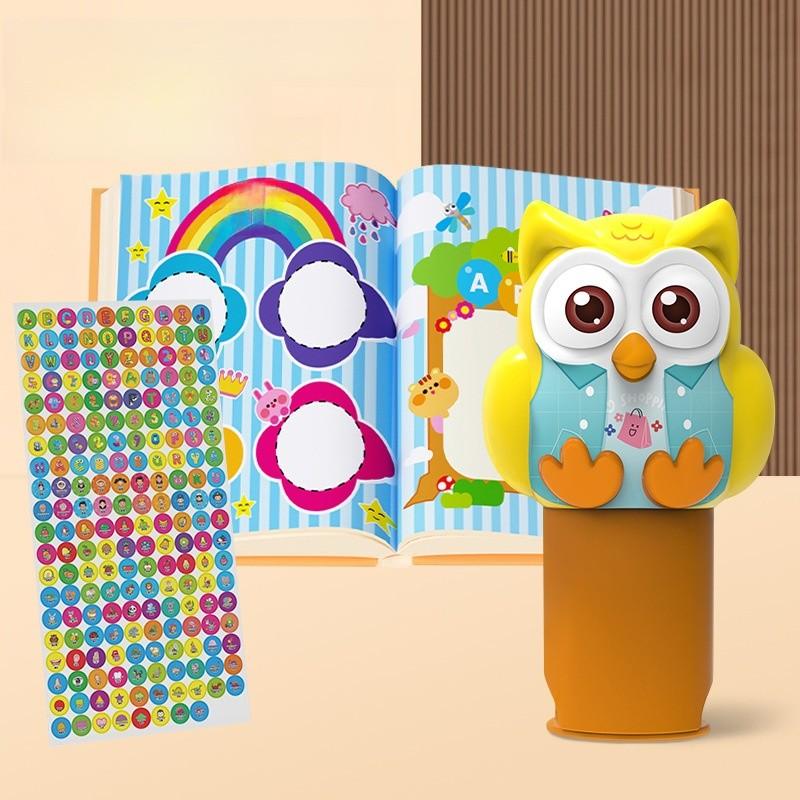Owl Stamp Kids Educational Toy With Stickers And Coloring Book For Early Learning