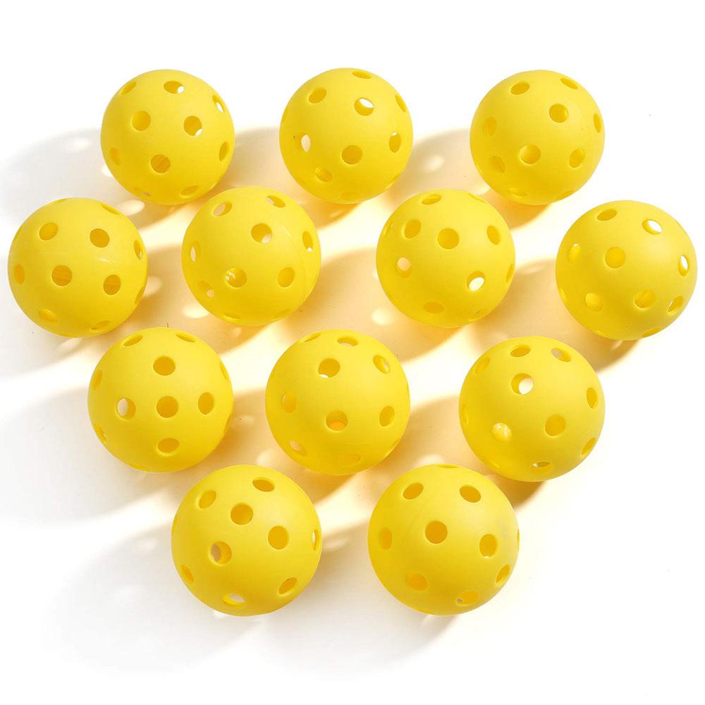 6 Pack Pickleball Balls 26 Holes Pickleballs for Outdoor Indoor Sports Pickle Ball Set Durable Cricket Kit Net Bag