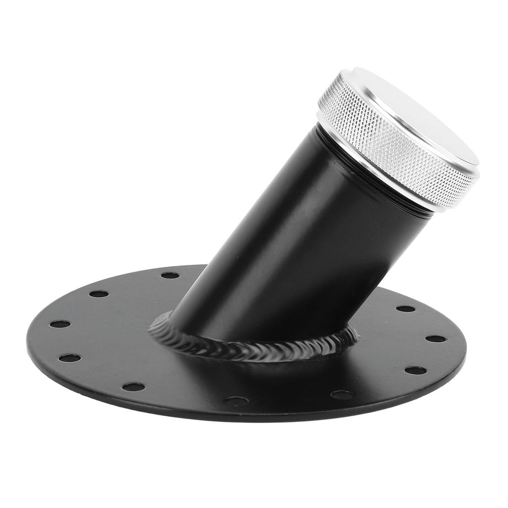 Collo di riempimento serbatoio carburante a 45 gradi con base in acciaio a 12 bulloni Tappo in alluminio Diametro interno 1,5 pollici