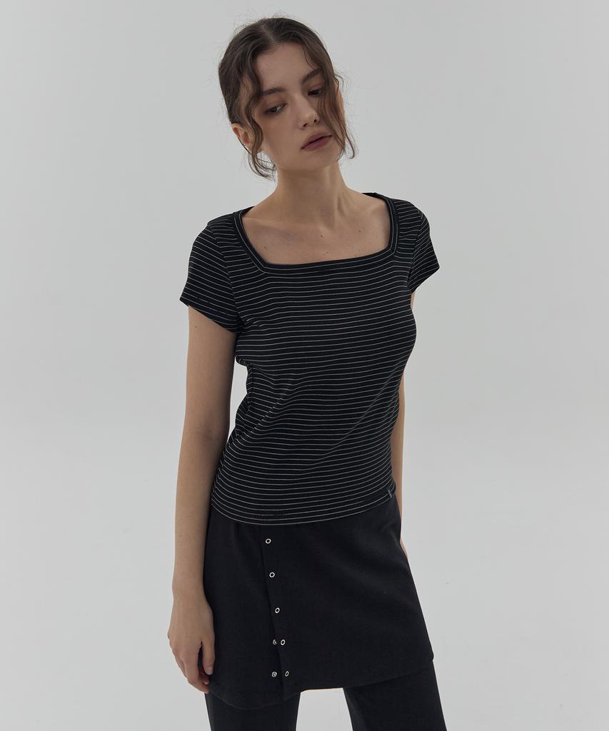 DEARSTALKER D. Basic Stripe Square-Neck T - 3 Color