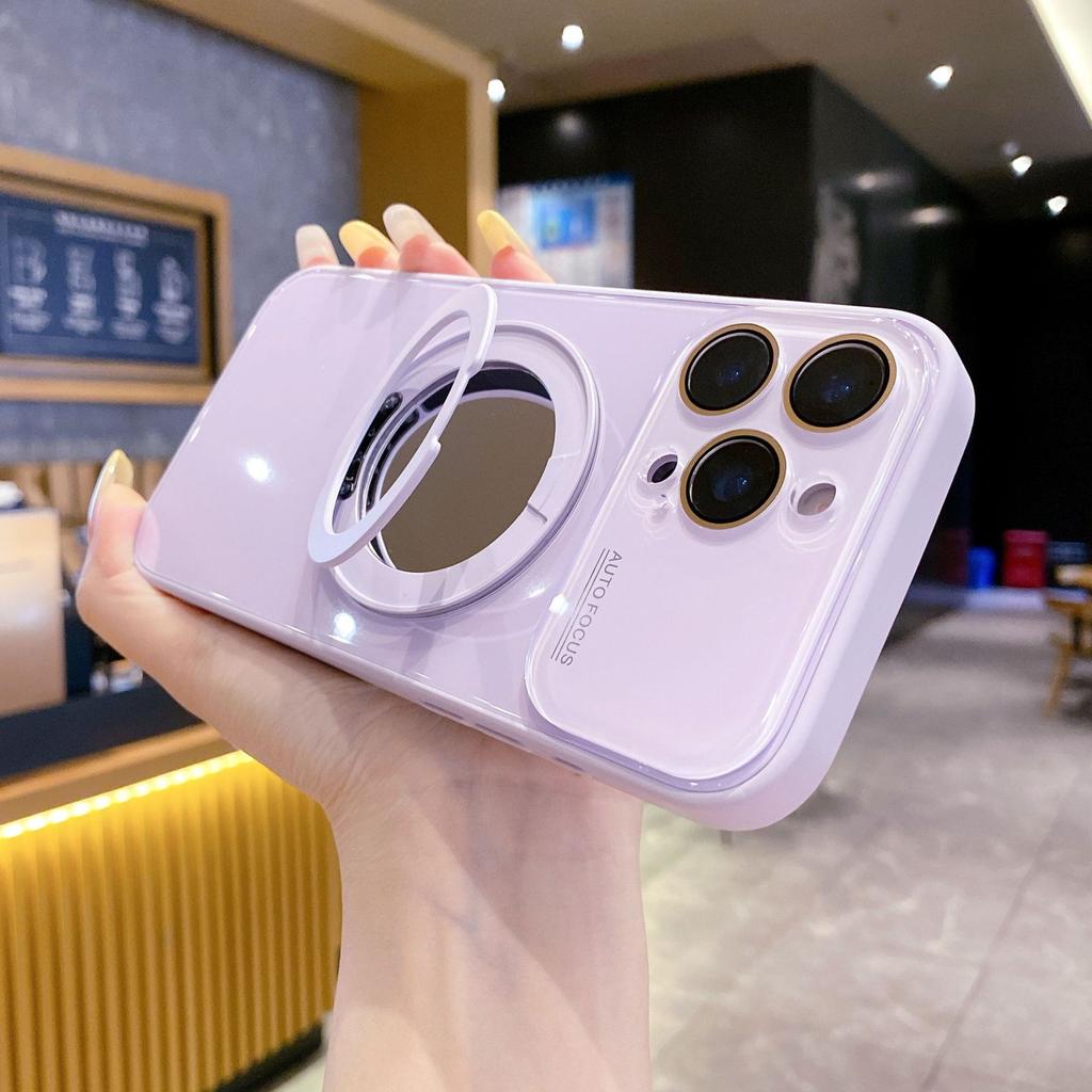 17 Applicable to Apple 16 360 Metal Magnetic Bracket Mirror 15 Mobile Phone Case iPhone14 Anti-drop 13 Protective Case