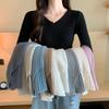 Autumn and Winter 2025 V-neck Long-sleeved Bottoming Knitted Sweater Tops Casual Slim-fitting Tight Sweaters for Women Pullover