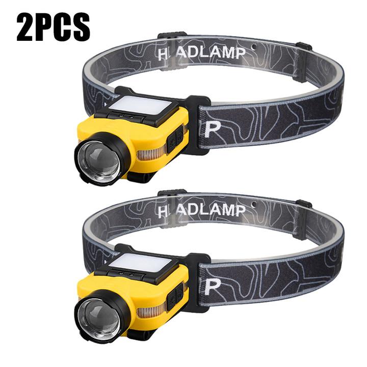 1000LM Sensor Headlamp USB C Rechargeable 5 Modes Headlight with Power Display Cap Clip Outdoor Fishing Camping Head Flashlight