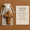 Wooden Pocket Prayer Cross Portable Wood Cross Gift Handcrafted Miniature Tan
