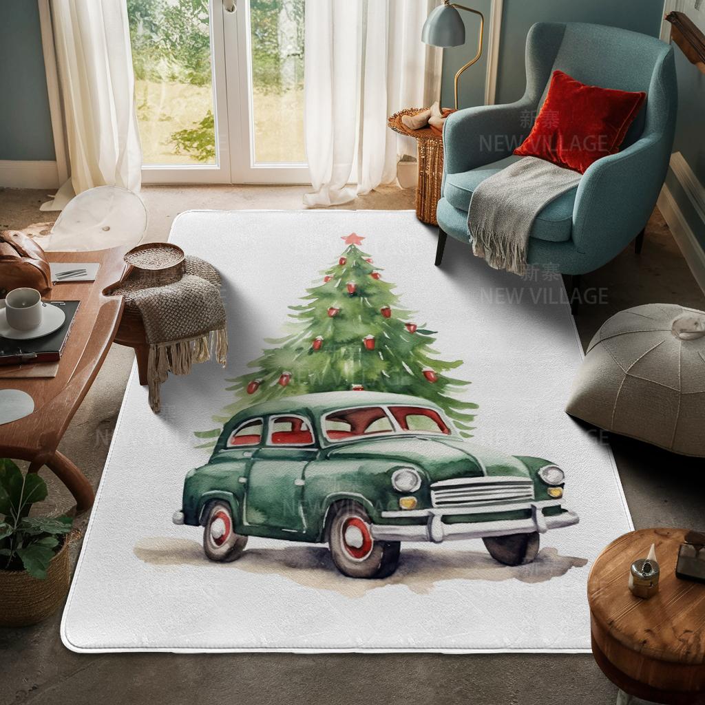 House Entrance Carpet Home Door Mat Living Room Bath Foot Bathroom Non-slip Water Absorption Rugs Bath Merry Christmas Winter