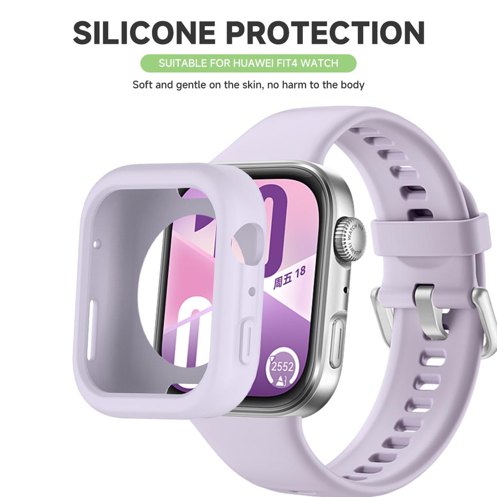 Silicone TPU Case For Huawei Watch Fit 4 Smartwatch Screen Protector Bumper Shell for Huawei Fit4 Protective Cover