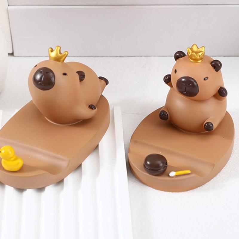 Lovely Capybara Phone Holder Mobile Phone Stand Desk Resin Ornament Phone Holder For Birthday Present