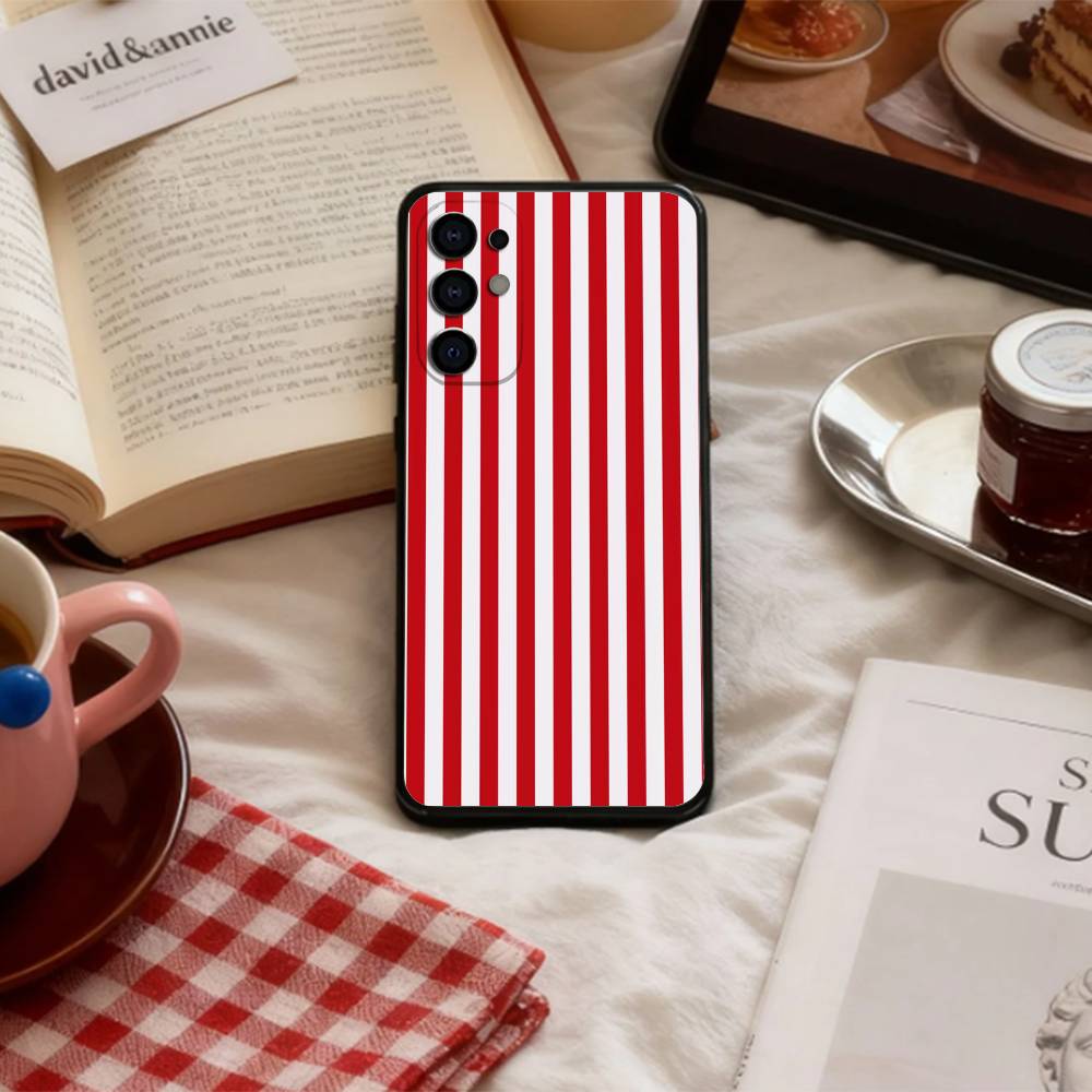 B-Burgundy W-White Stripe    Phone Case For Samsung S 25,24,23,22,30,21,10,9,Ultra,Plus,Lite,FE,4,5 G Soft Black Case