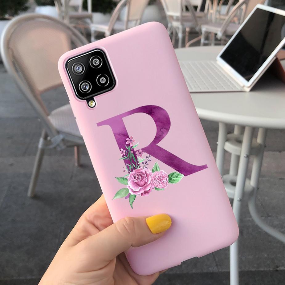 Cute Letters Case For Samsung Galaxy F62 M62 Case A12 M12 F12 Soft Fundas Back Cover For Samsung A12 F12 M12 F62 M62 Phone Cases Galaxy F62