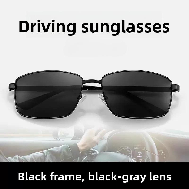 Men's Retro Metal Square Myopia Sunglasses Outdoor UV-Protective Driving Glasses Unisex Fashion Prescription Glasses To -3.5-4.0