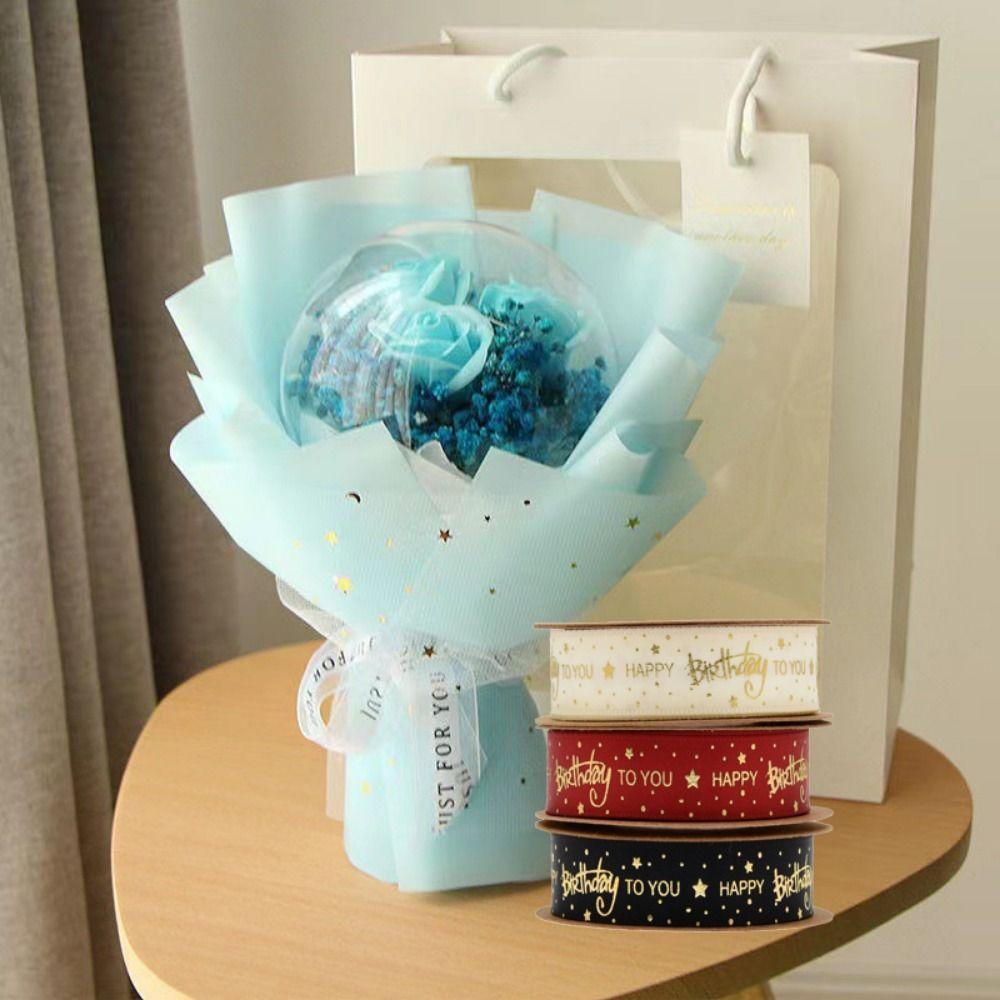 Beautiful Durable Happy-birthday Gift Wrapping Ribbon Ribbon Satin Printing Ribbon Craft Supplies