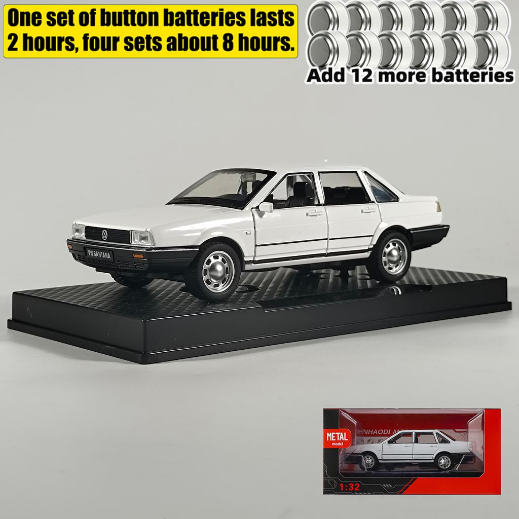 1/32 Volkswagen Santana Alloy Metal Diecast Model Car Classic Sentiment Collections Decorative Ornaments Birthday Gifts with Boy