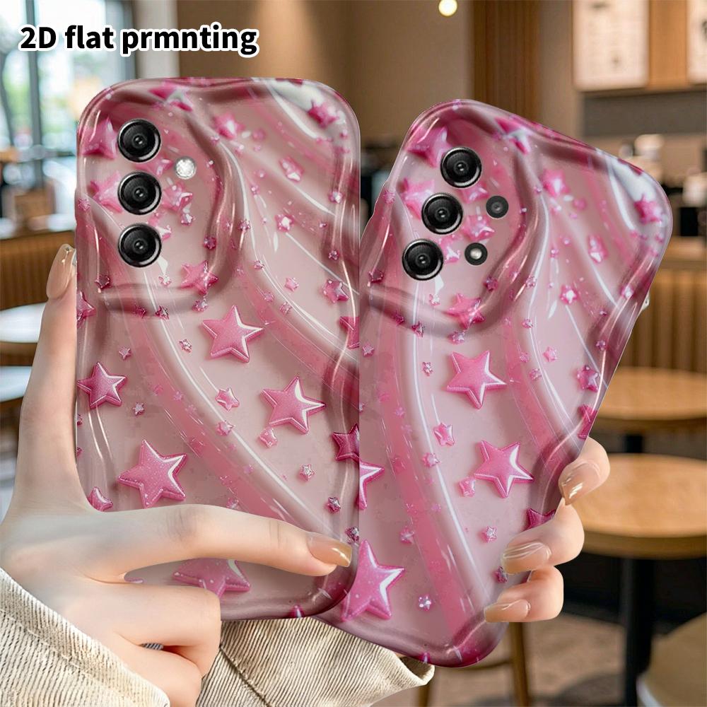 Phone Case: 2D Flat Samsung Galaxy A34 A35 M05 M06 S20 S22 S21 FE Plus 5G Protective Case, Star Texture Background, Christmas and Halloween Gift