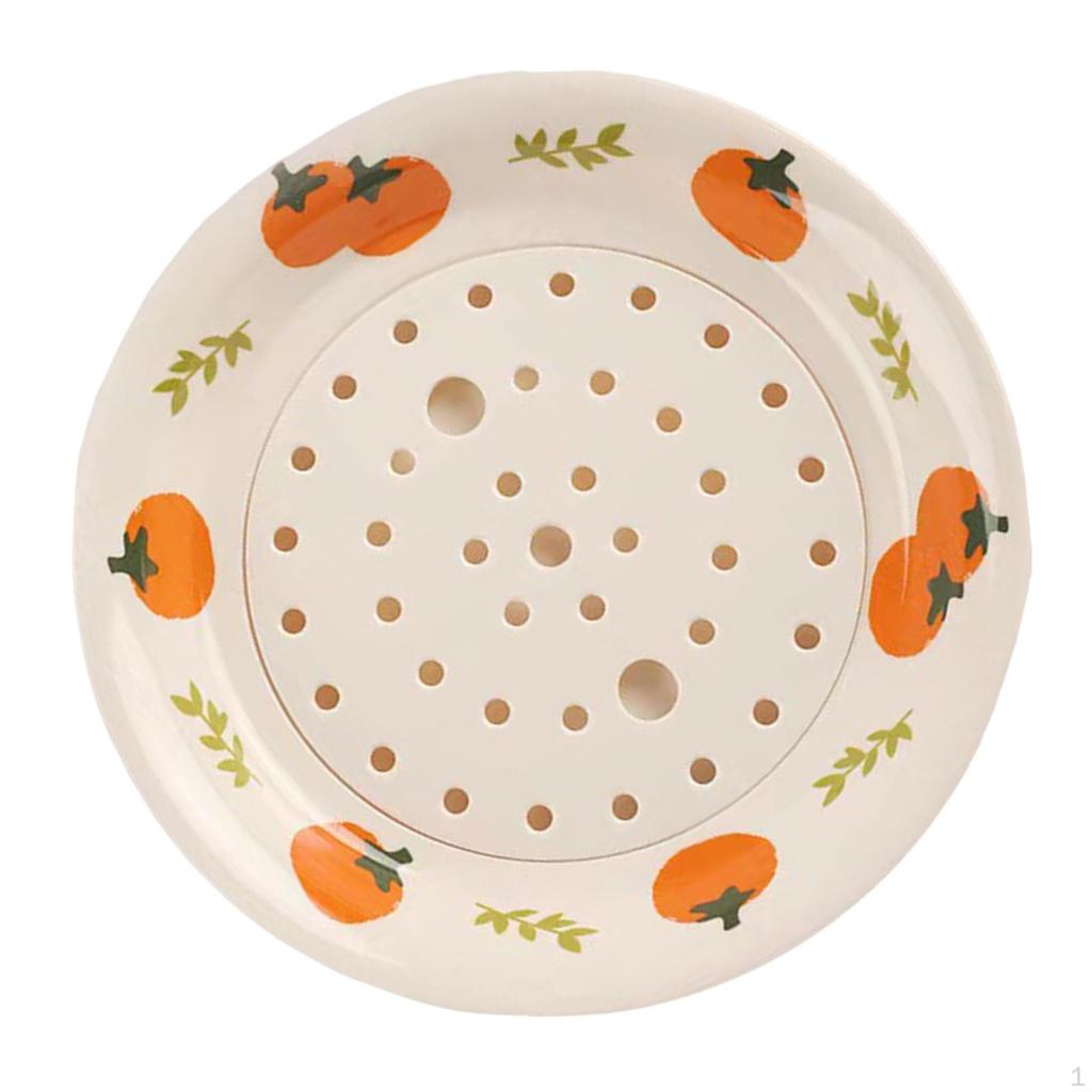Dumpling Draining Plate, Tray, Multifunction Round Fruit Drain Dish Flatware, Serving Plate