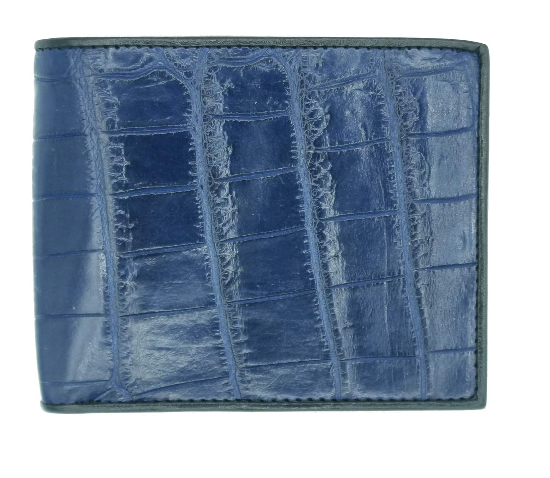 

Пятислойный кошелек-бифолд из натуральной кожи крокодила для мужчин (синий) синий