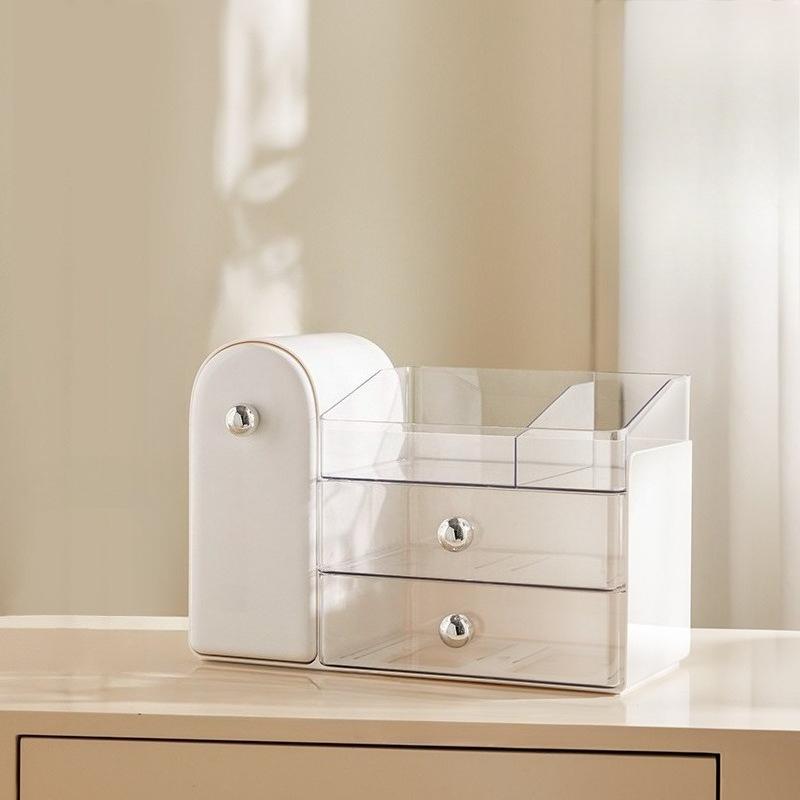 

1pcs Vanity Table Lipstick & Eyebrow Pencil Organizer Large Capacity Skincare Cosmetic Storage Box Desktop Makeup Organizer
