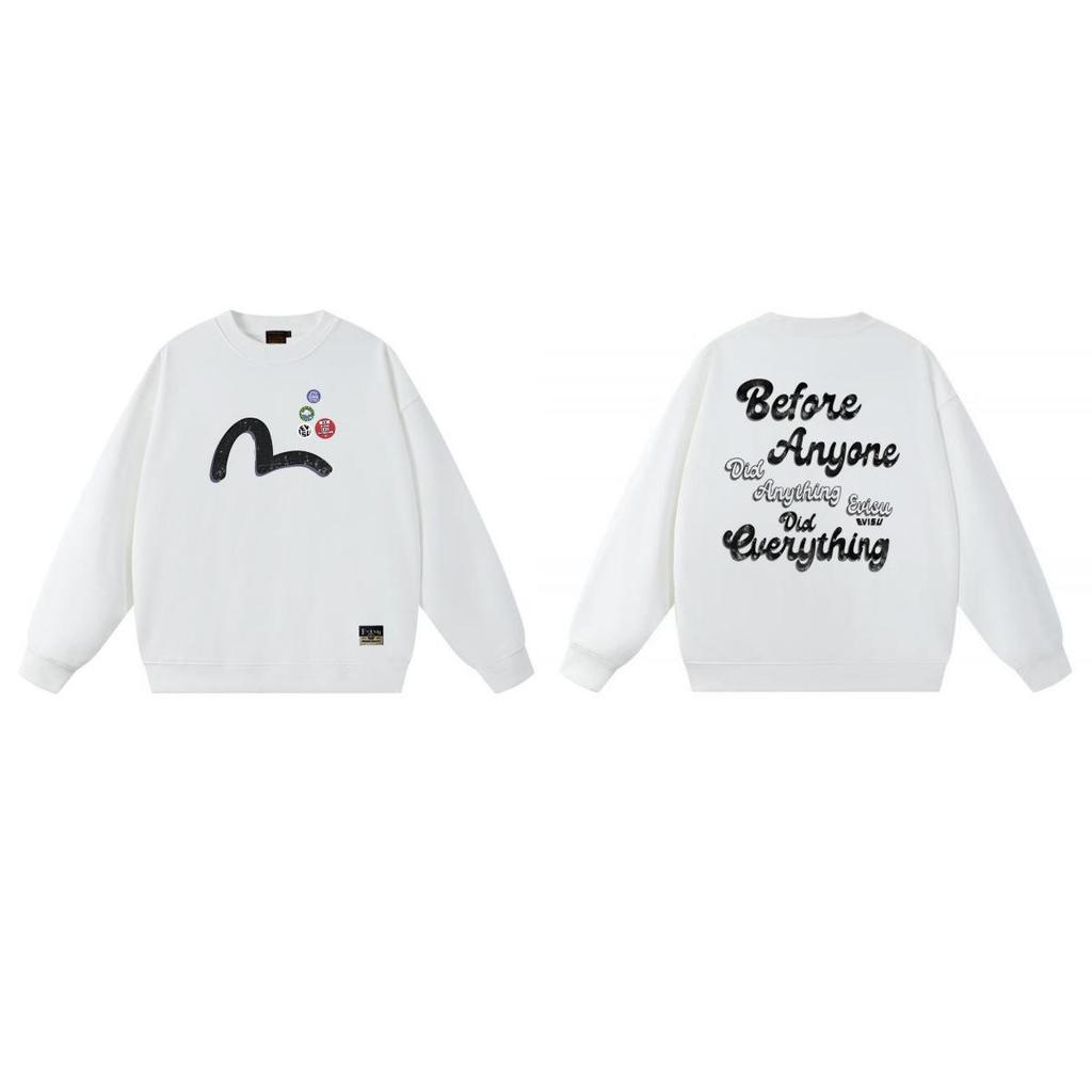 EVISU Streetwear Gott des Glücks Sweatshirt: Unisex Pullover mit Rundhalsausschnitt von hoher Qualität für Herbst 2026