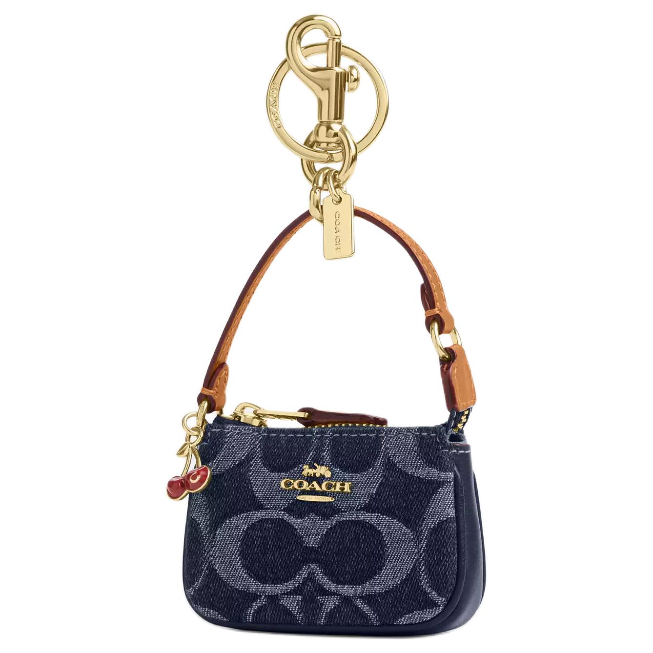 

Новый Джинсовый Аксессуар для Сумки COACH Мини Женский Золотой и Дэн Золотой и Деним CZ085-IMXIA 21.0*6.5*14.5CM