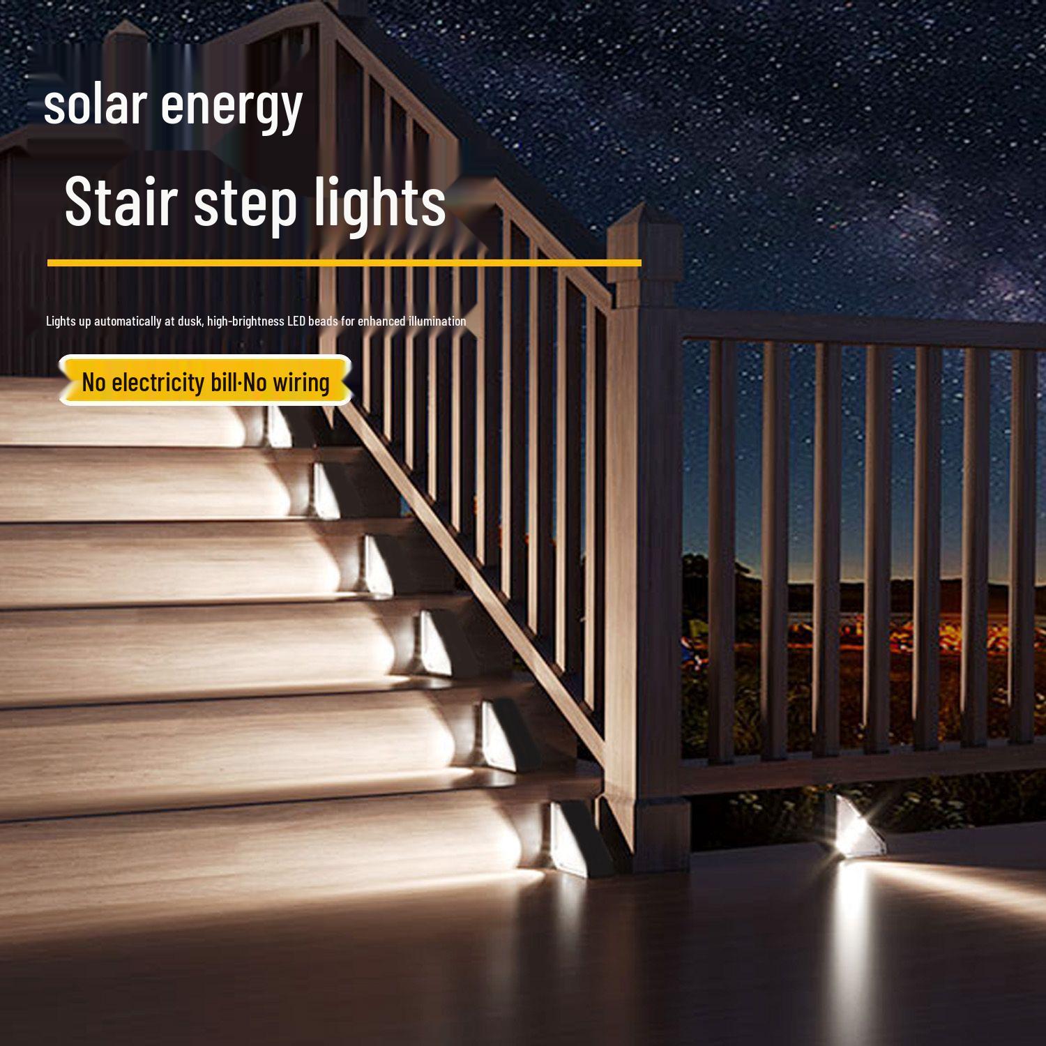 

Outdoor Solar Stair and Pathway Step Lights for Courtyard and Ground Lighting Default