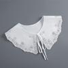 Removable Lace Doll Fake Collar Women Tie Ladies White Shawl Wrap Detachable Embroidered Lapel False Collar Clothes Accessory