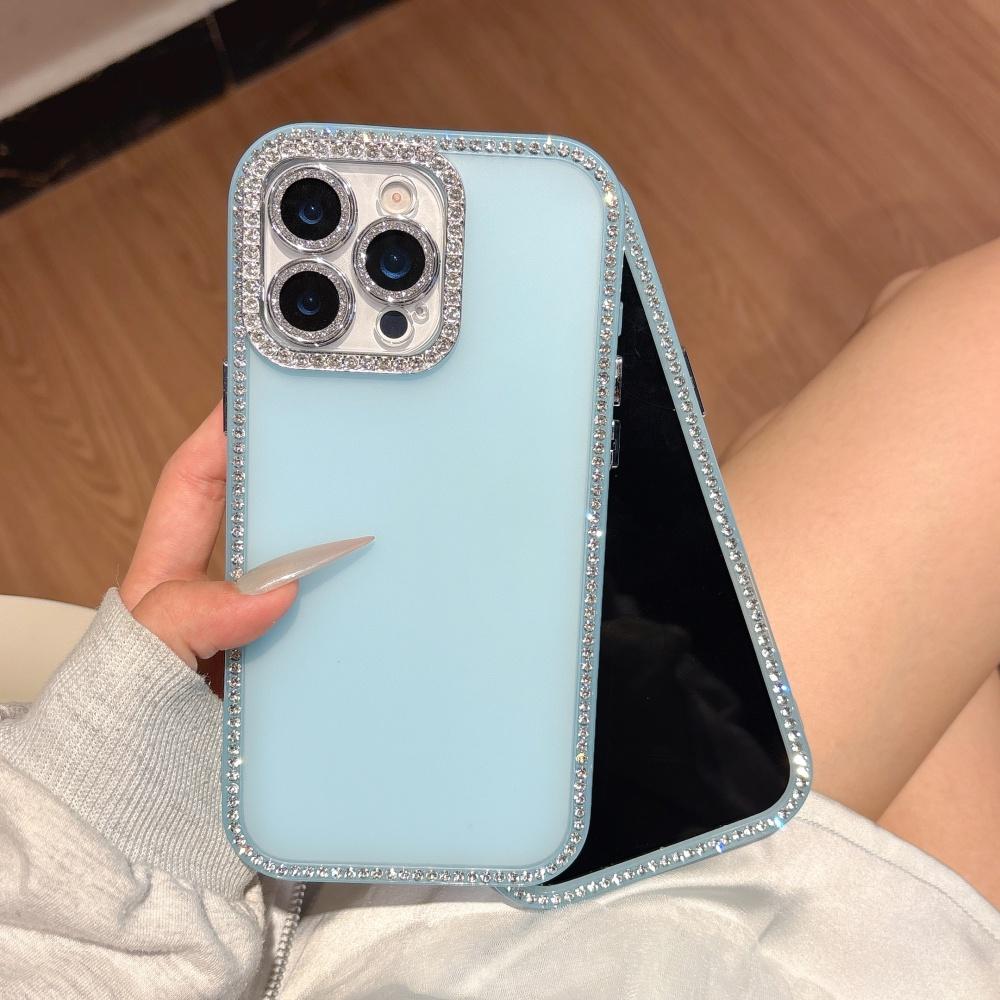 Aesthetic Shining Diamond Case For iPhone 16 15 14 13 12 Pro Max Plus 11  Full Rhinestones Candy Jelly Hard Acrylic Cover
