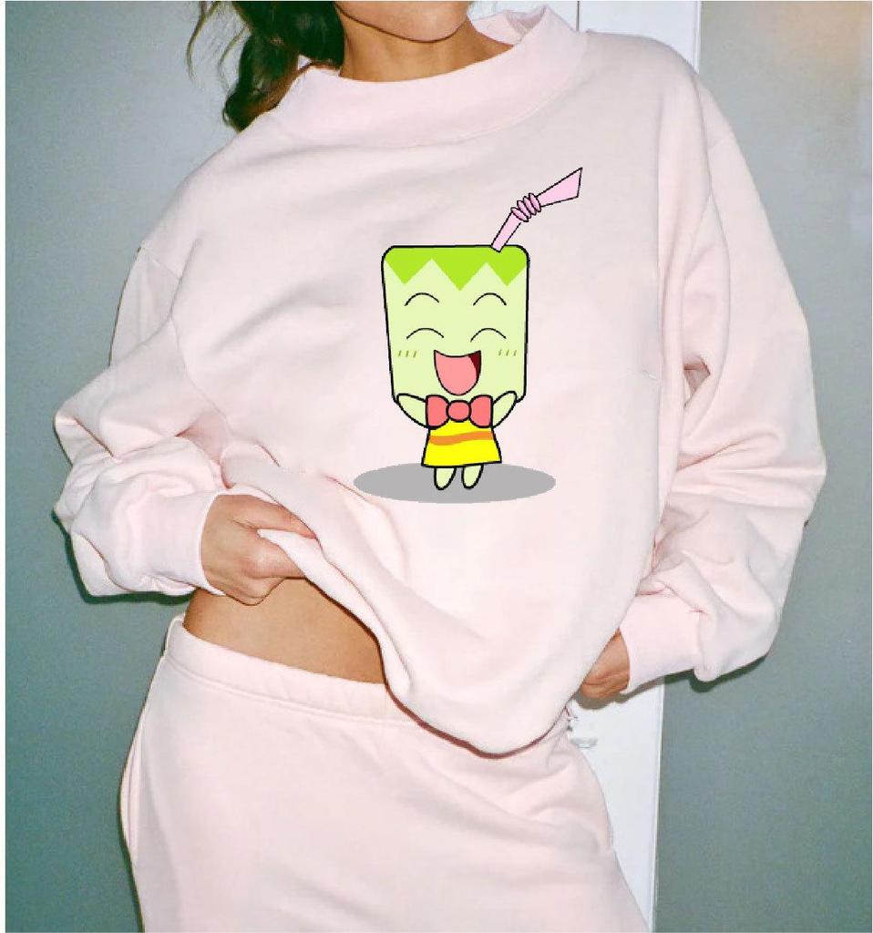 Women's Long Sleeve Versatile Letter Print Sweatshirt, Heavyweight Casual, Mid-High Neck, for Spring and Autumn