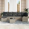 vidaXL 8-piece Garden Sofa Set with Light Grey Poly Rattan Cushions, vidaXL 2-seater Garden Sofa 3360343