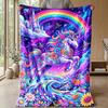 Manta Temática Fantasia Unicórnio Arco-Íris Leve Quente Manta de Flanela Manta Decorativa para Decoração de Casa