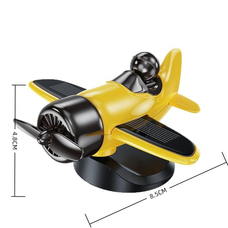 1 Stück Solarbetriebenes rotierendes Flugzeug Auto Armaturenbrett Ornament 360° Auto Spin Dekoration Flugzeug Ornamente Auto Innenraum Dekoration