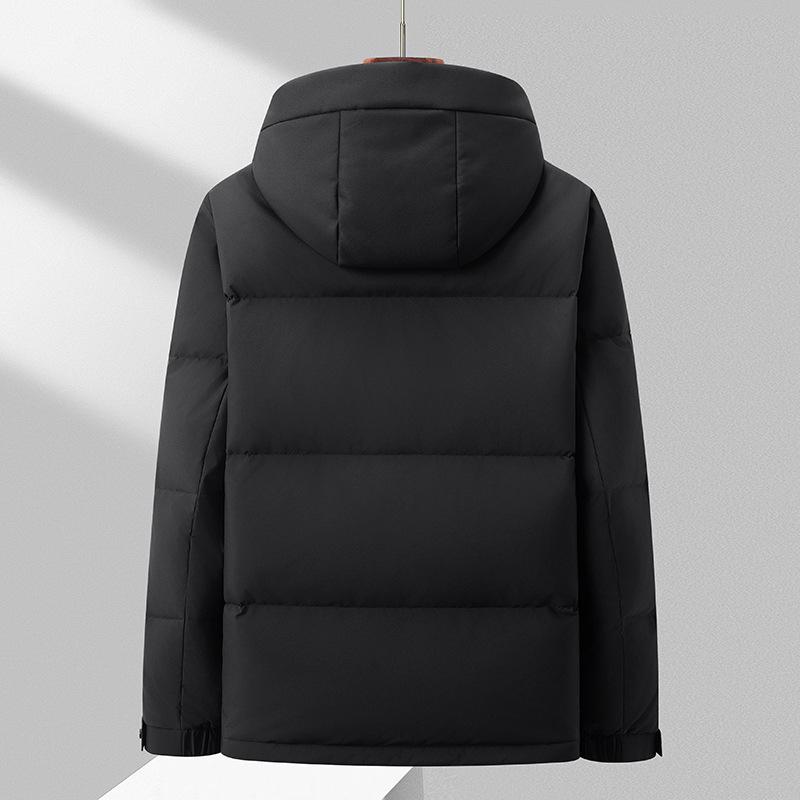 Thickened Hooded Down Jacket Winter New Men's Medium and Long Down Jacket