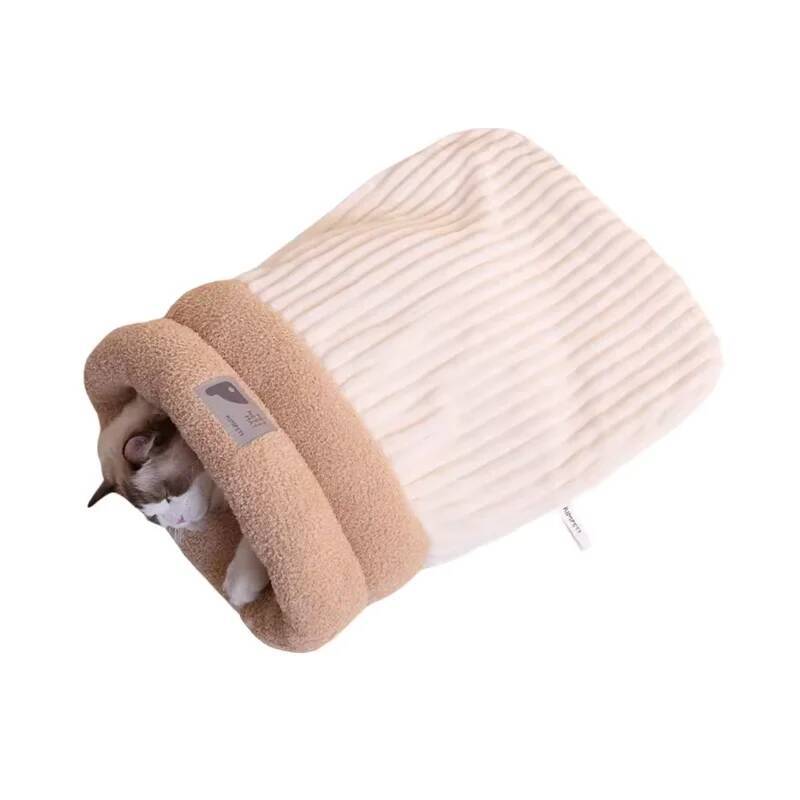 Warm Cat Sleeping Bag Fluffy Feel Thickened Winter Pet Pocket Type Quilt Bed Kitten Puppy Soft Comfortable Nest Pet Supplies