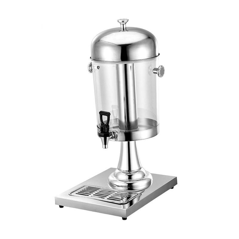 8L Large Capacity Kitchen Water Pitcher Beverage Barrel Dispenser Sealed Bottles Removable Stainless Steel Ice-holding Cylinder