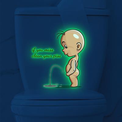 Cute Toilet Sticker Detachable Removable Decorative