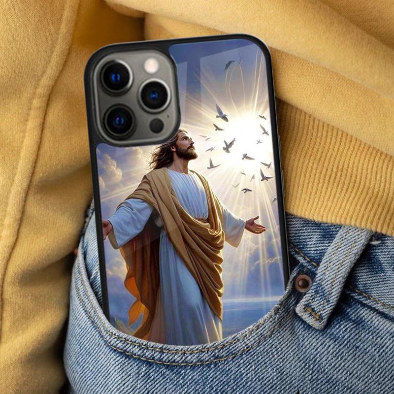 Christian Jesus Soft Phone Case for iPhone 17 Air 16e Pro max 15 Pro 13 14 Plus 11 12 MagSafe Magnetic Coque