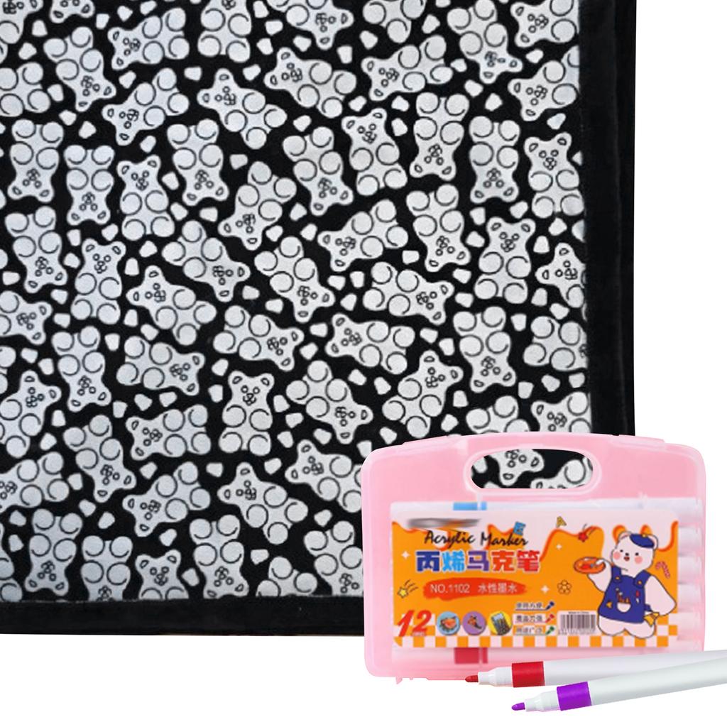 Color Your Own Blanket Washable Fuzzy Velvet Creative Art Project with Markers for Holiday Arts Crafts Activity Party