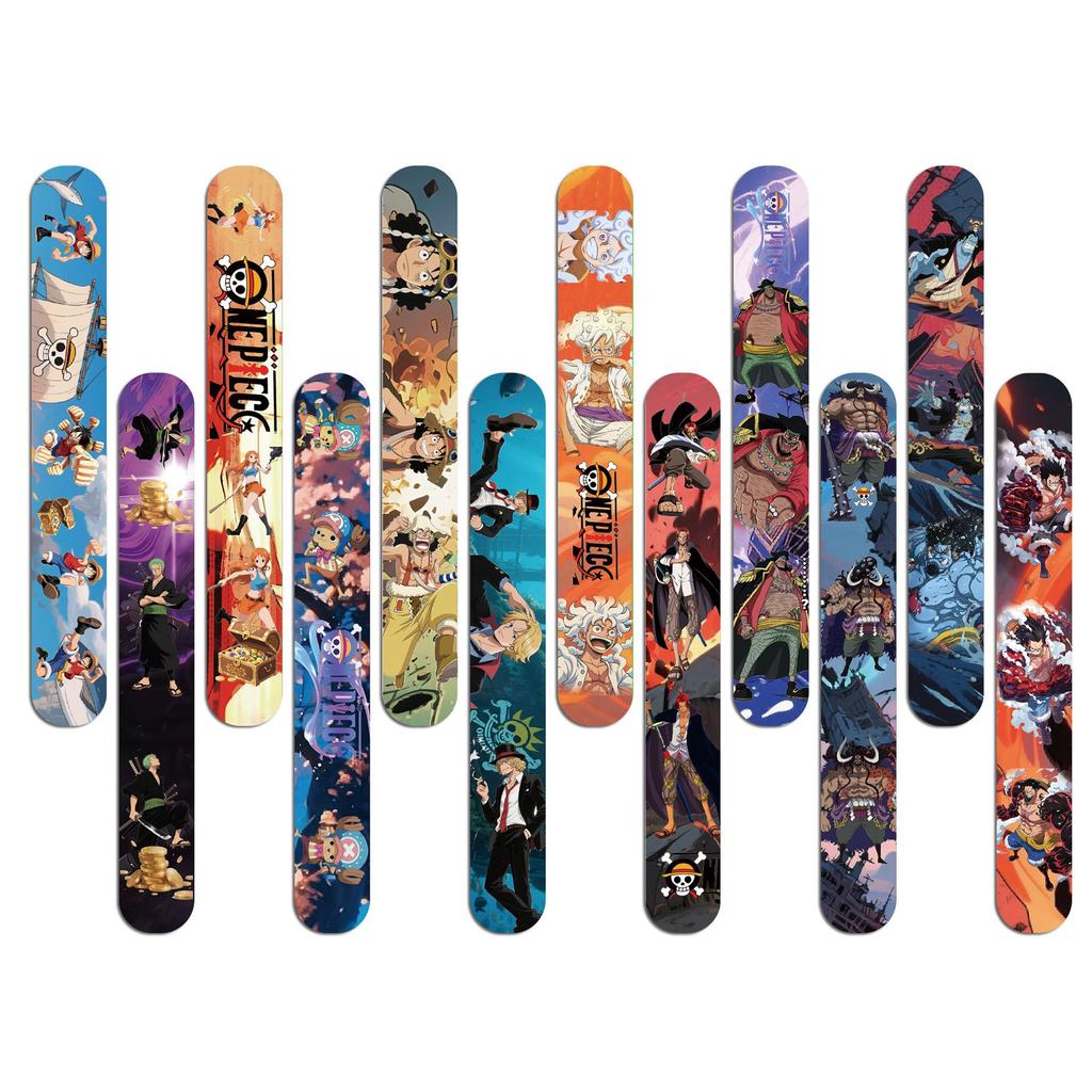 One Piece Kids Anime Slap Bracelet Set: Cartoon Toy & Party Accessory with Treasure Map