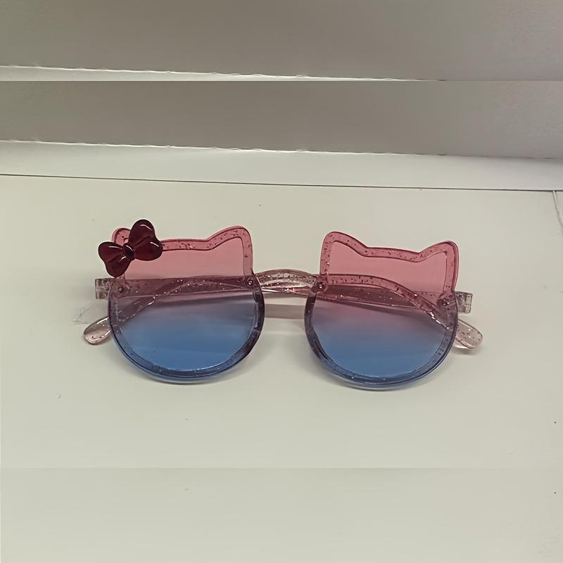 Children's Fashion Trendy Glasses Baby Girl Cute Cat Ear Cartoon Glasses Trendy  New Beach Glasses Travel Decoration Glasses
