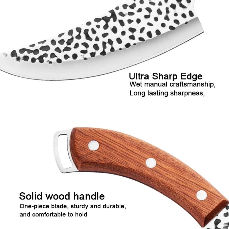 5.5" Kitchen Knife Professional Boning Knife Forged Stainless Steel Outdoor Cleaver Knife for Meat Vegetables Chef Knife